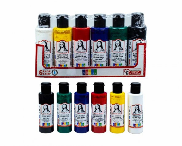 Mona Lisa Akrilik Boya 6 Renk x 70 ml Şişe - Resim 2