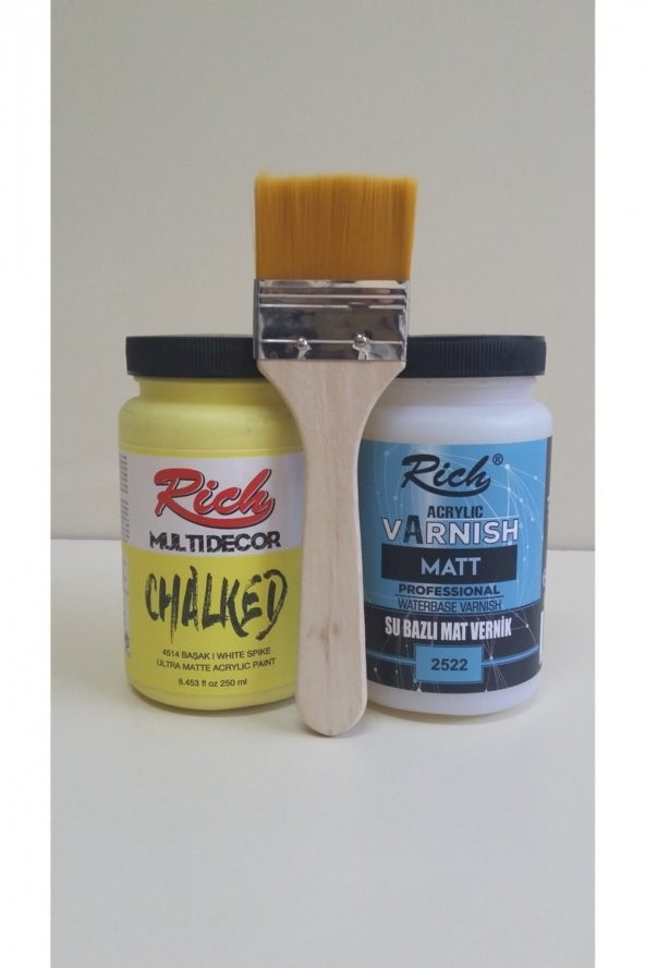 Rich Chalked Set (250 cc Başak+250 cc Mat Vernik+fırça) ürün görseli 1