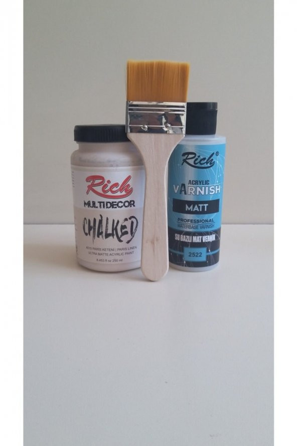 Rich Chalked Set (250 Cc Kardelen+120 Cc Mat Vernik+fırça) ürün görseli 1