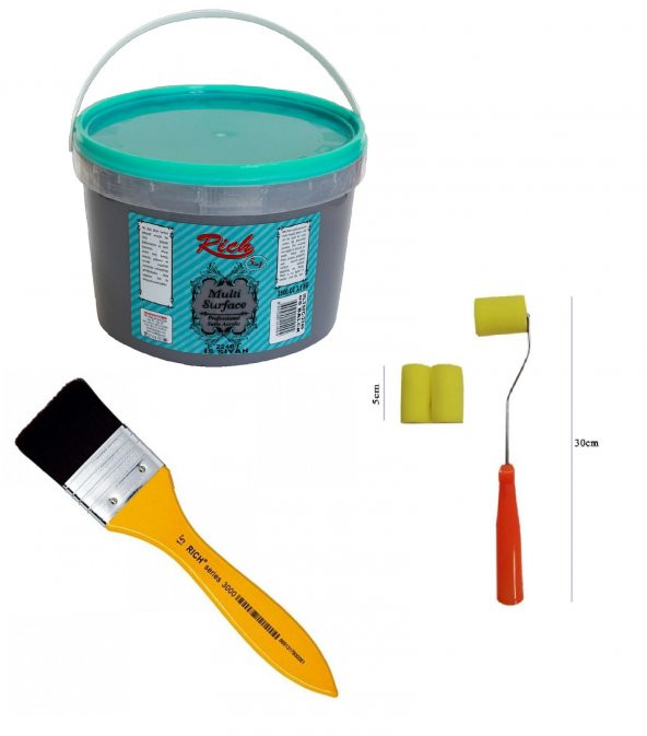 RİCH MULTİ SURFACE 2500 CC 2240 İS SİYAH FIRÇA SET ürün görseli 1