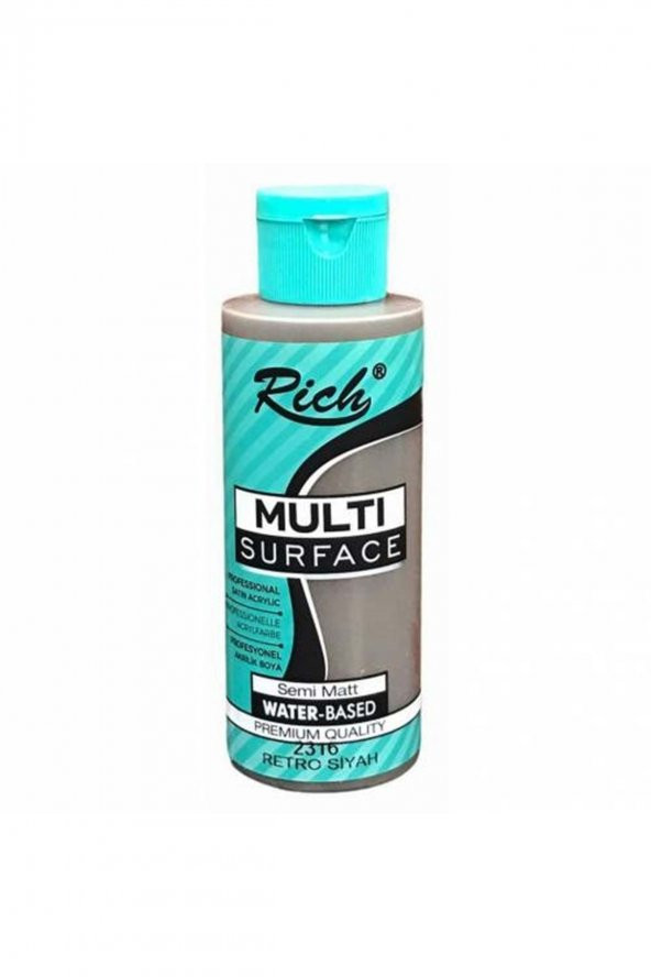 Rich Multi Surface Her Yüzey Için Akrilik Boya 120 cc - Retro Siyah 2316 ürün görseli 1