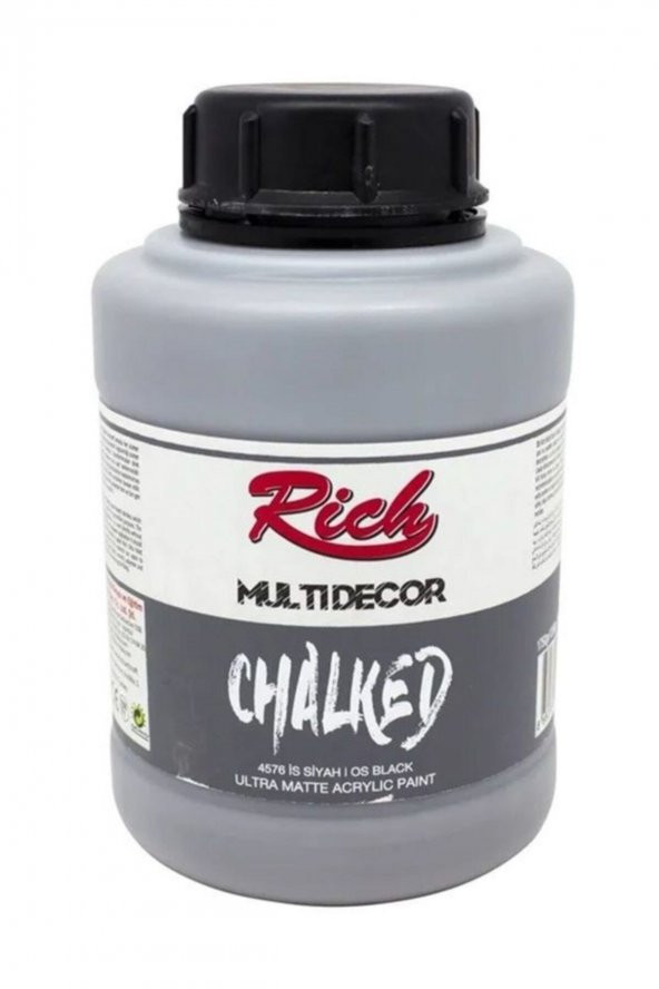 Rich Multi Decor Chalked Akrilik Boya 1750ml 4576 Is Siyah ürün görseli 1