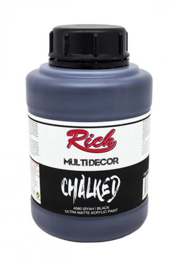 Rich Multi Decor Chalked Akrilik Boya 1750ml 4580 Siyah ürün görseli 1