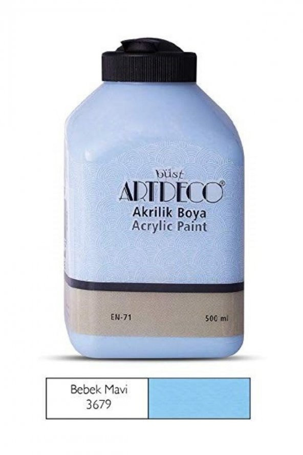 Unisex Mavi Akrilik Ahşap Boyası 500ml 3679 Bebek Mavi ürün görseli 1