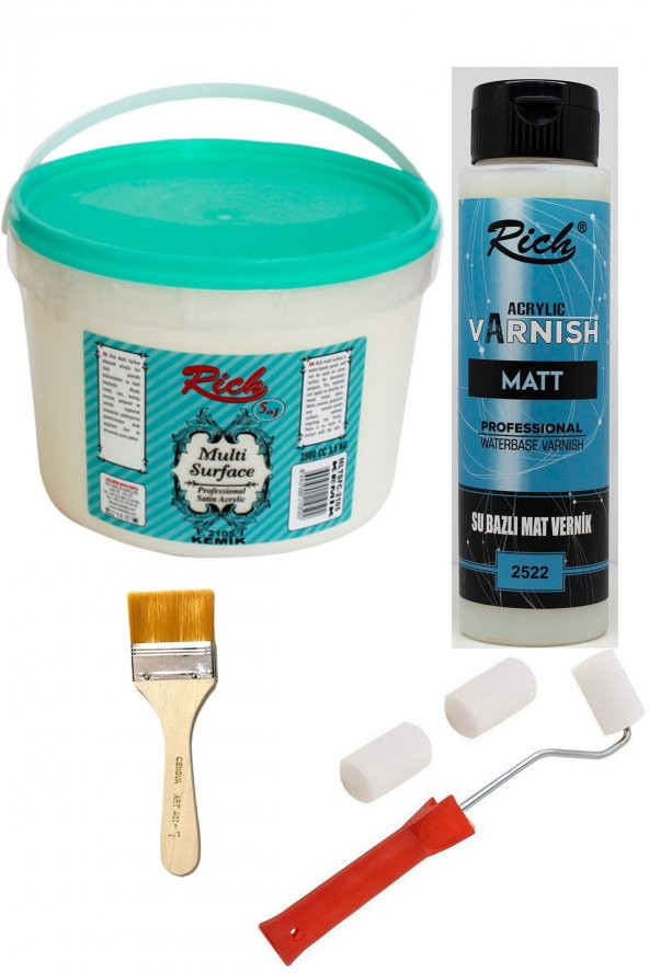 Rich Boya Seti Multi Surface Kemik 2500 cc + 500 cc Mat Vernik ürün görseli 1