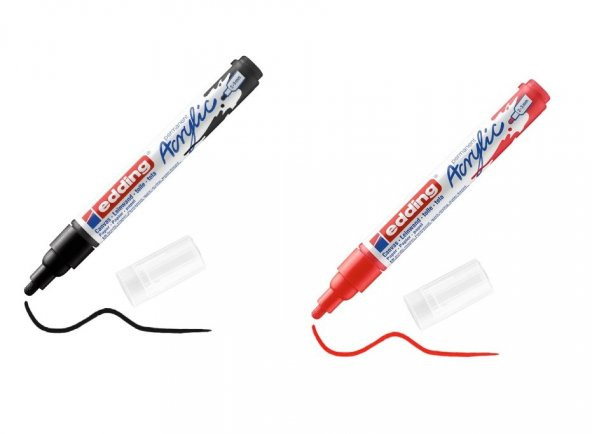 Edding 5100 Orta Uçlu Akrilik Markör 2-3 Mm’lik Yuvarlak Uç  2 Renk - 1