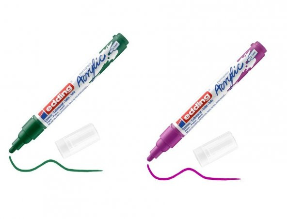 Edding 5100 Orta Uçlu Akrilik Markör 2-3 Mm’lik Yuvarlak Uç  2 Renk ürün görseli 1