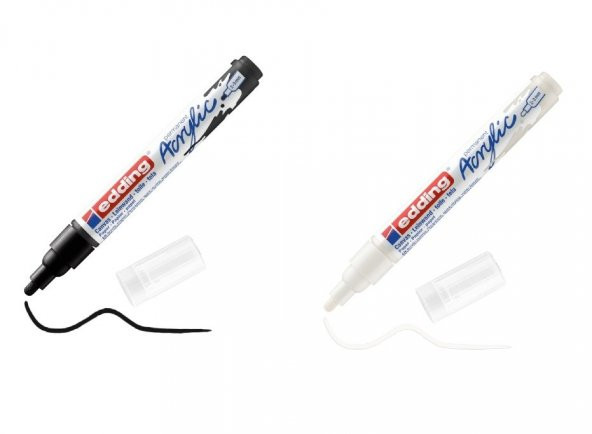 Edding 5100 Orta Uçlu Akrilik Markör 2-3 Mm’lik Yuvarlak Uç  2 Renk - 1