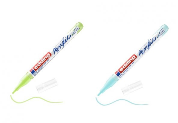 Edding 5300 İnce Uçlu Akrilik Markör 1-2 Mm’lik İnce Yuvarlak Uç 2 Renk ürün görseli 1