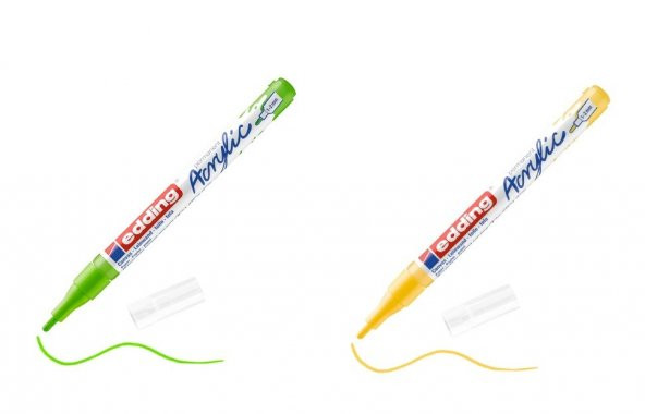 Edding 5300 İnce Uçlu Akrilik Markör 1-2 Mm’lik İnce Yuvarlak Uç 2 Renk - 1
