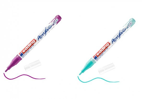 Edding 5300 İnce Uçlu Akrilik Markör 1-2 Mm’lik İnce Yuvarlak Uç 2 Renk ürün görseli 1