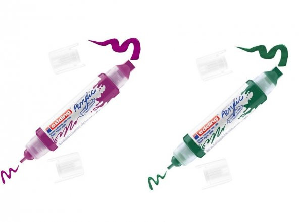 Edding 5400 Akrilik 3d Double Liner  2-3, 5-10 Mm’lik 2 Başlık 2 Renk