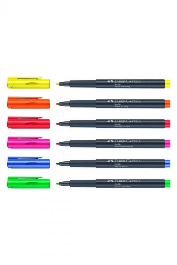 Faber- Castel Neon 1,5mm 6 Renk Vip Model Markör ( Yeniiiii ) - 1