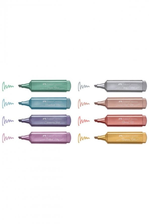 Faber-Castell 46 Metalik Renkler Fosforlu Kalem 8li