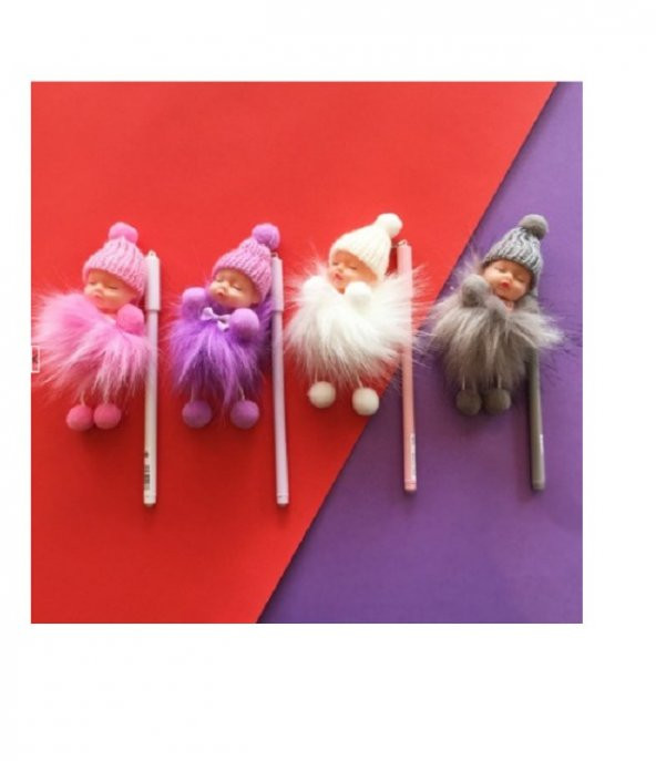 Tüylü Uyuyan Bebek Tükenmez Jel Kalem - Resim 2