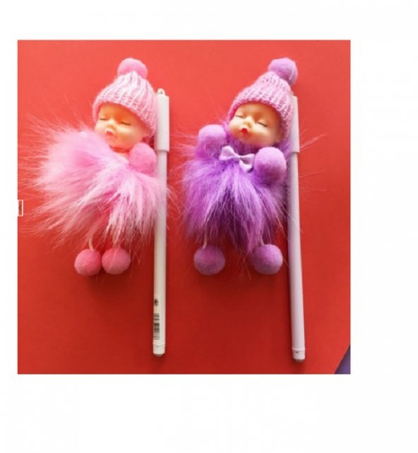 Tüylü Uyuyan Bebek Tükenmez Jel Kalem - Resim 3