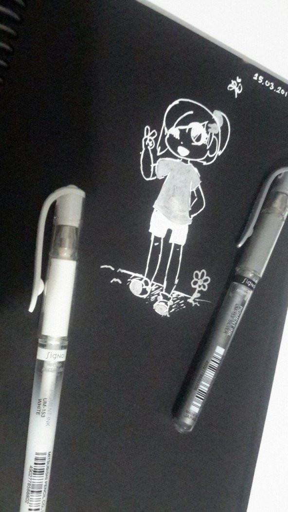 Uni-ball Signo Broad Davetiye Kalemi Beyaz 5 Adet - Resim 2