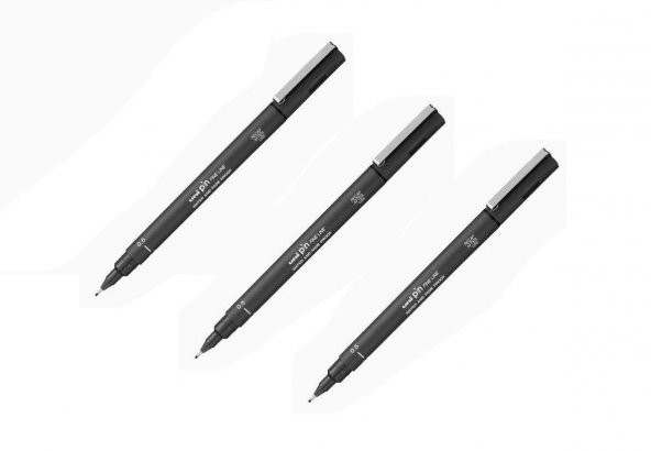 Uni Pin Teknik Çizim Kalemi 0.5 Mm Siyah 3 Adet ürün görseli