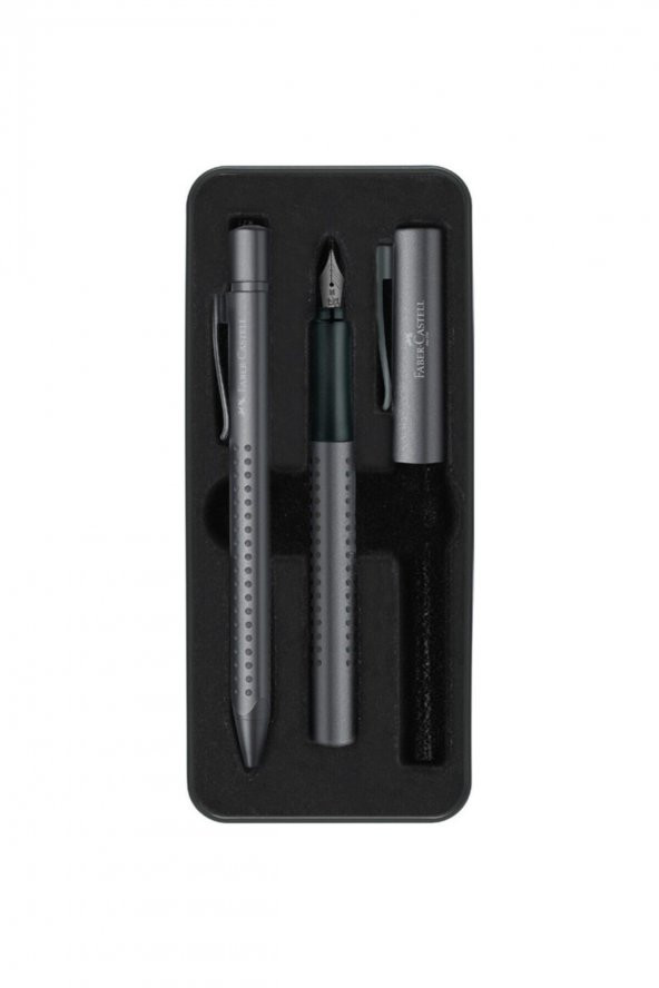 Faber-Castell Grip Dolma + Tükenmez Kalem Set Antrasit