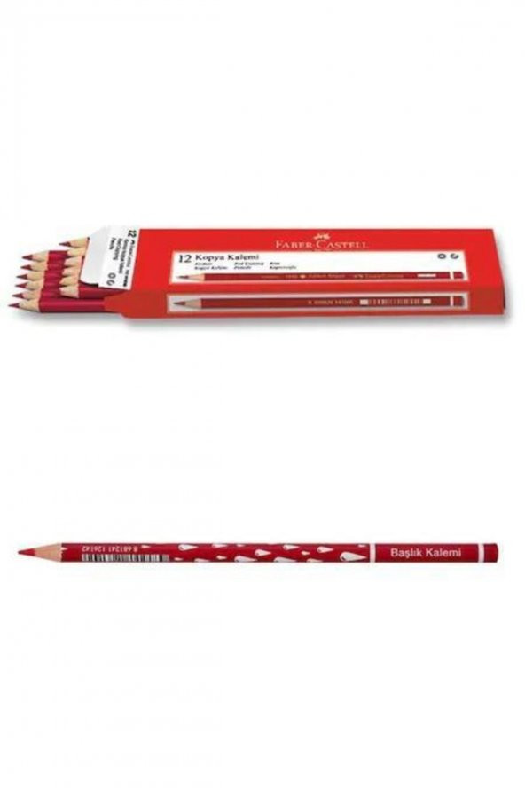 Faber Castell Damla Desenli Başlık Kalemi Kırmızı 12 Adet