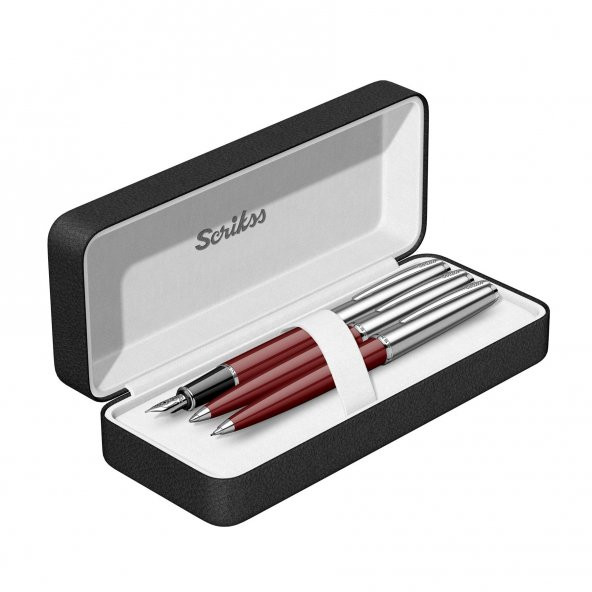 Scrikss 78 3Lü Takım Bordo Lüks Kutu