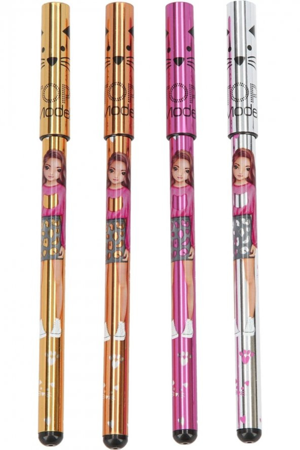 Top Model Simli Metalik Kalem - Resim 2