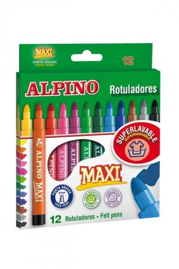Alpıno 12 Li Maxi Keçeli Kalem Ar-0006 ürün görseli 1