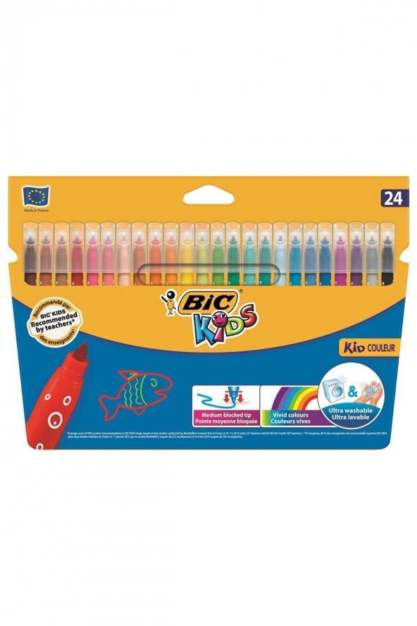Bic Kids Couleur Yıkanabilir Keçeli Boya Kalemi 24 Renk