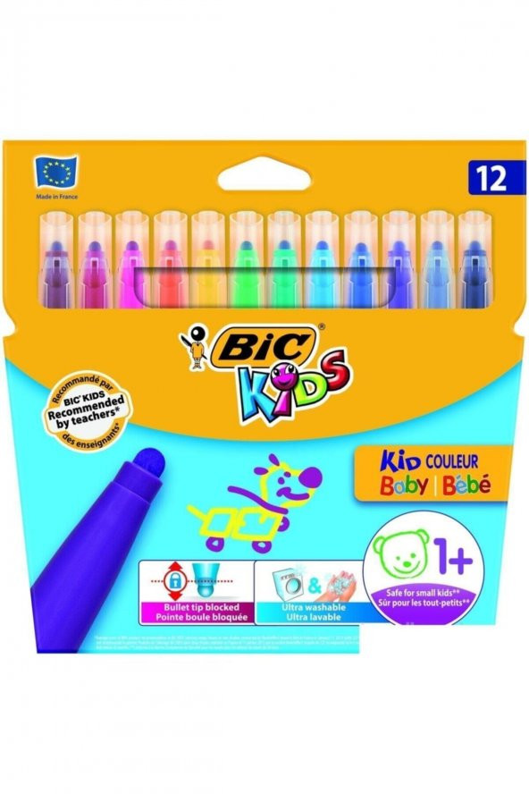 Bic Kids Kid Couleur Baby Keçeli Boya Kalemi 12 Renk