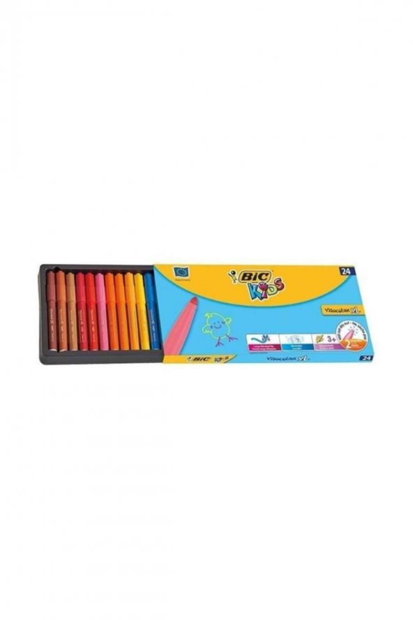 Bic Kids Visa Color XL Yıkanabilir Keçeli Boya Kalemi 24 Renk