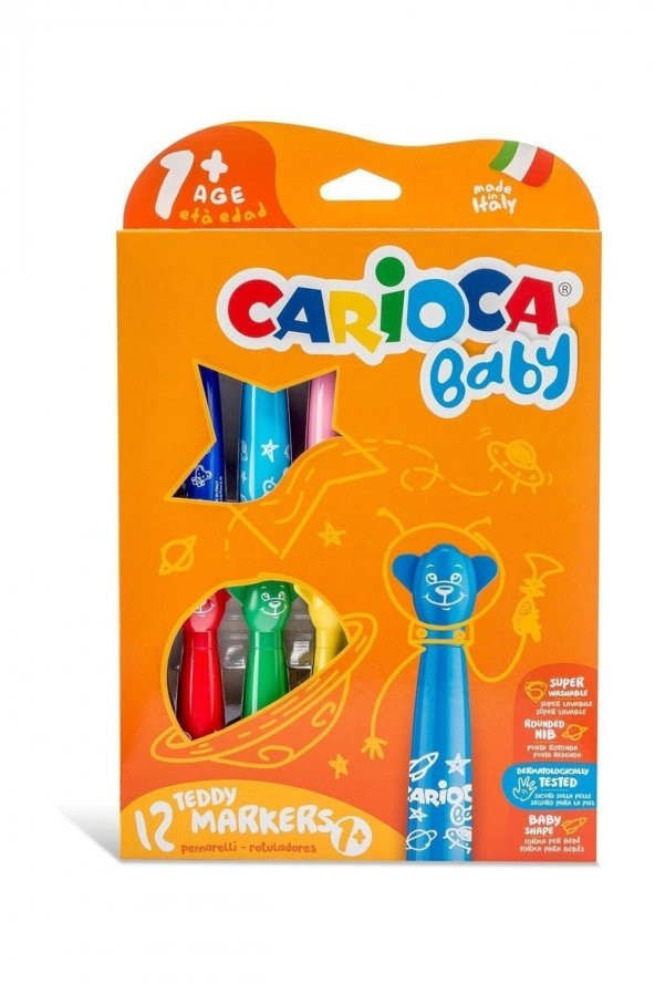 Carioca Keçeli Boya Teddy Jumbo Bebek S.Yıkan.12Li ürün görseli 1