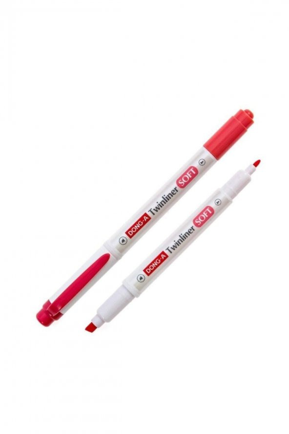 Dong-A Twinliner Soft Fosforlu Kalem Kırmızı No:13 ürün görseli 1