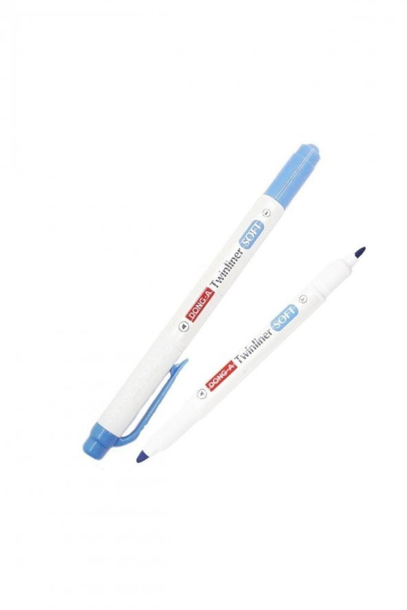 Dong-A Twinliner Soft Fosforlu Kalem Mavi No:38