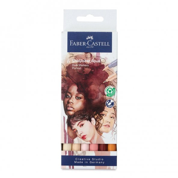 Faber Goldfaber Aqua Çift Uçlu Markör X6 Portre ürün görseli 1