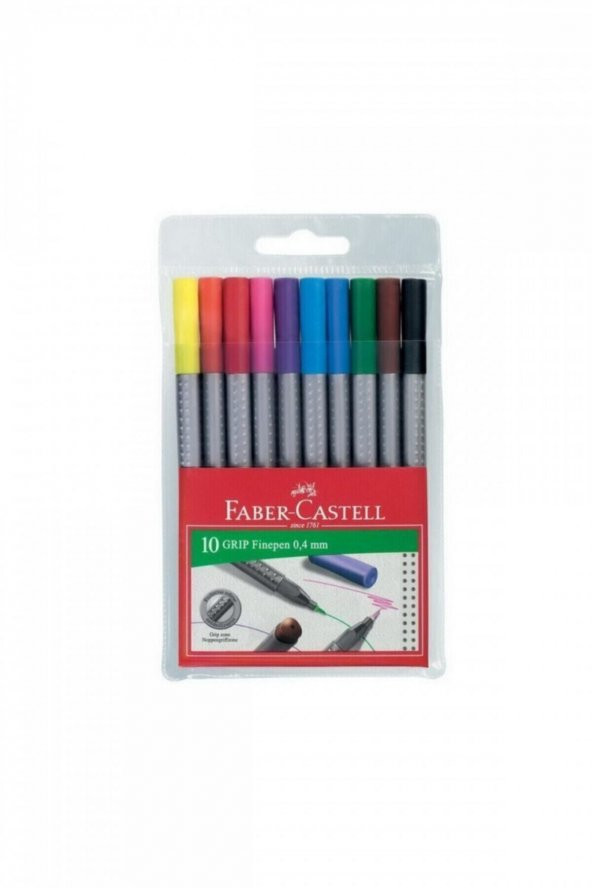 Faber-Castell Grip Finepen Keçe Uç 0.4mm 10lu Karton Kutu