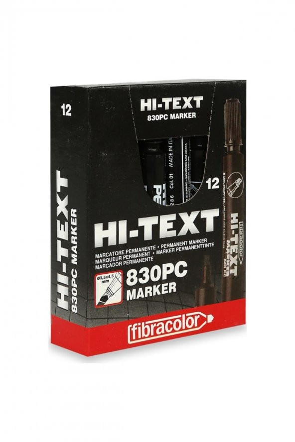 Hı-text Yuvarlak Uç Marker Koli Kalemi 830 Pb Siyah 12 Li