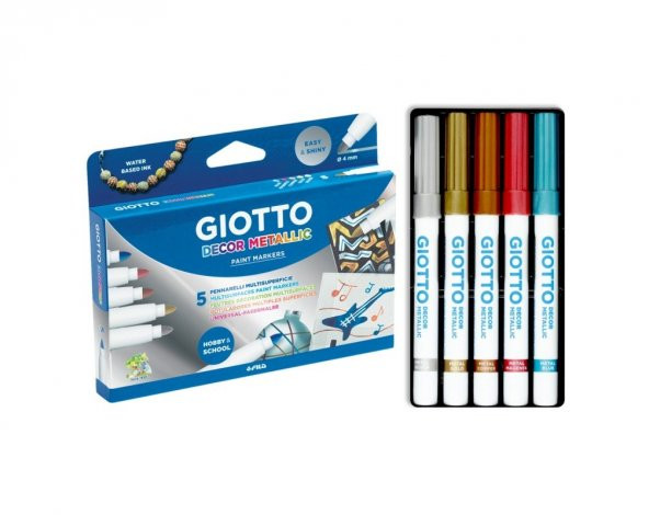 Giotto Decor Metal Her Yüzey İçin Metalik Keçeli Boya 5 Renk - Resim 2