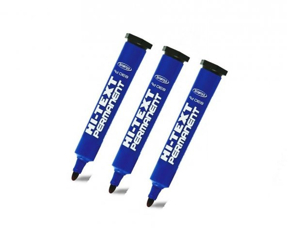 Hi-text Permanent Marker Yuvarlak Uçlu Mavi 3 Adet ürün görseli 1