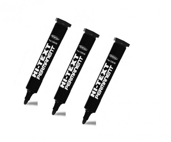 Hi-text Permanent Marker Yuvarlak Uçlu Siyah 3 Adet