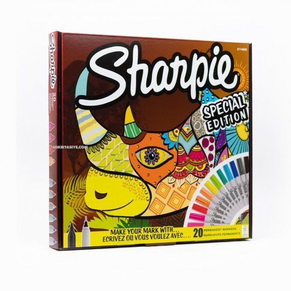 Sharpie Fine Permanent Markör 20 Li Karışık Kutu - Gergedan