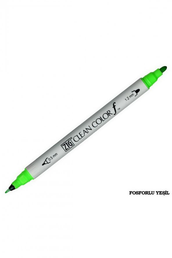 Zig Clean Color Çift Keçe Uçlu Fosforlu Yeşil Kalem