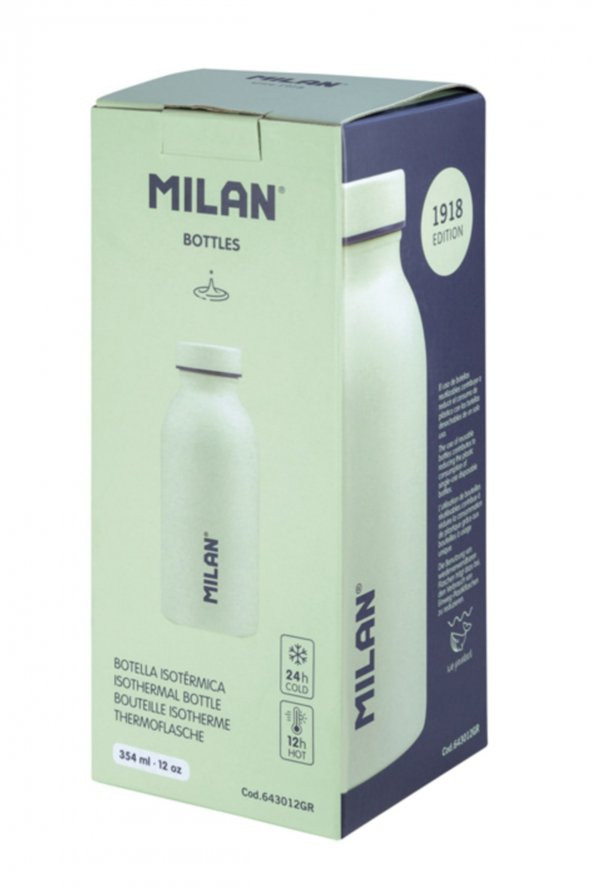 Milan 1918 Yeşil Paslanmaz Izotermal Matara 354ml 643012gr - 2