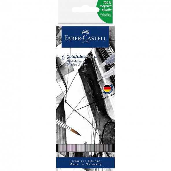 Gold Aqua Dual Markers Pack 6 S. Of Grey
