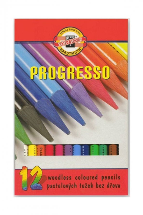 Koh-i Noor Progresso Ahşapsız Kuru Boya Seti 12li N:8756 ürün görseli 1