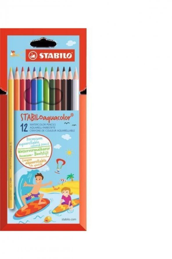 Stabilo Aquacolor Sulandırılabilir Kuru Boya Kalemi 12li