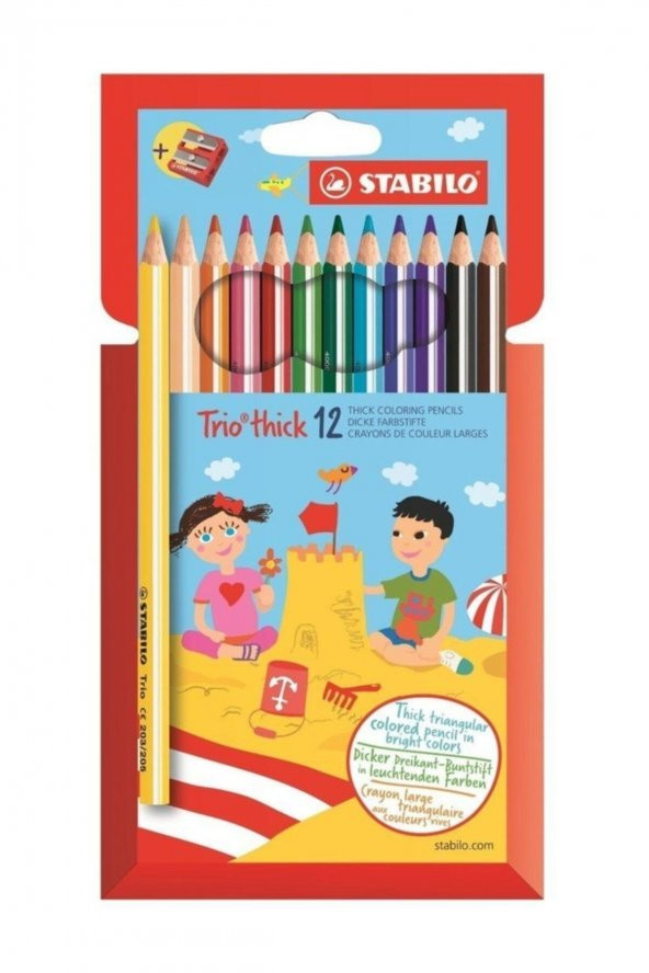 Stabilo Trio Thick 12li + Kalemtıraş Hartung ürün görseli 1