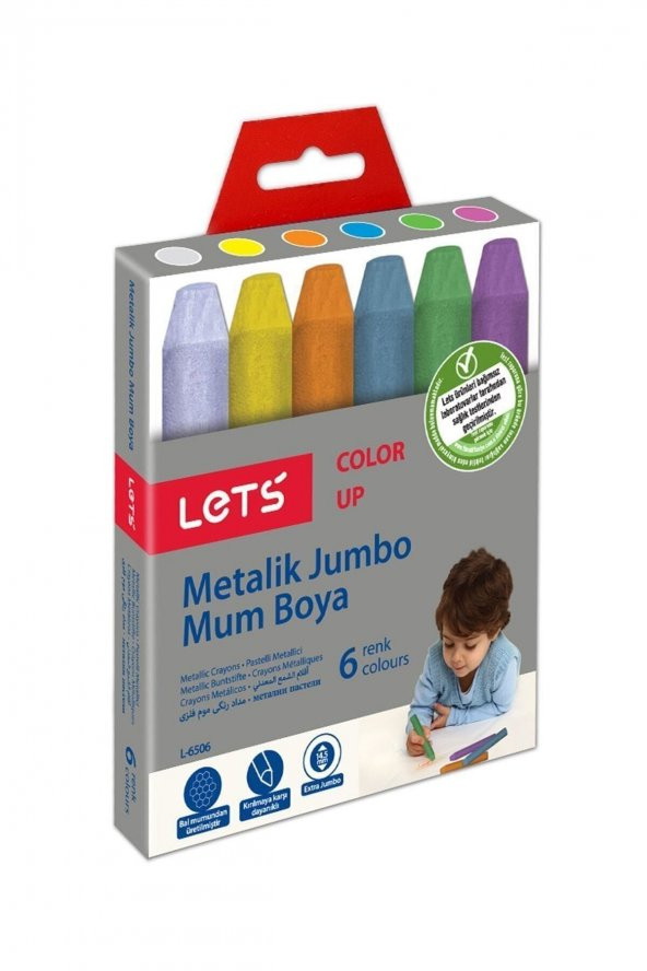 Lets 6 Renk Metalik Jumbo Mum Boya L-6506 ürün görseli 1