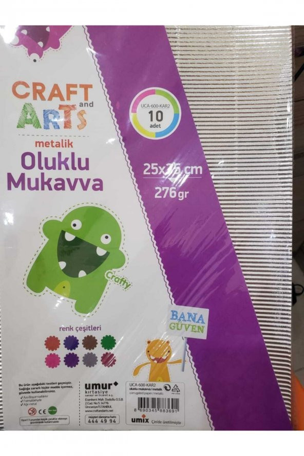 Craft And Arts Oluklu Mukavva Metalık 25x35 10lu 276gram
