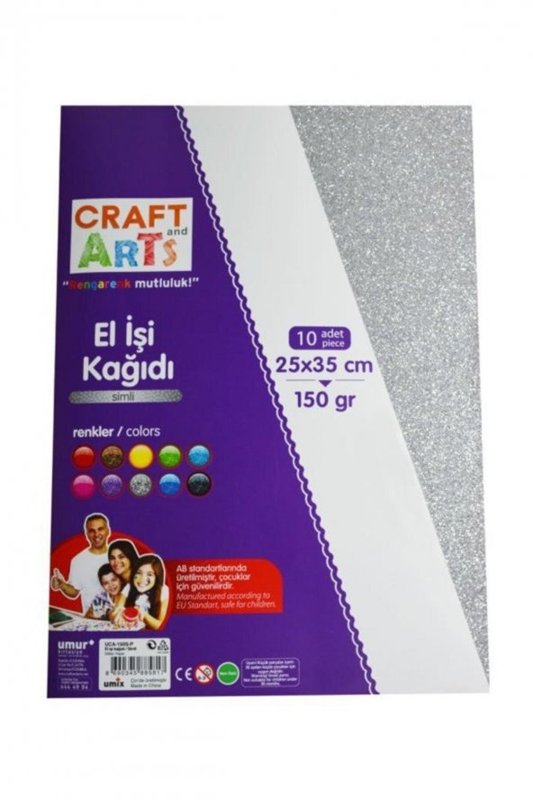 Craft And Arts Simli Fon Kartonu(El İşi Kağıdı) 10 Renk ürün görseli 1