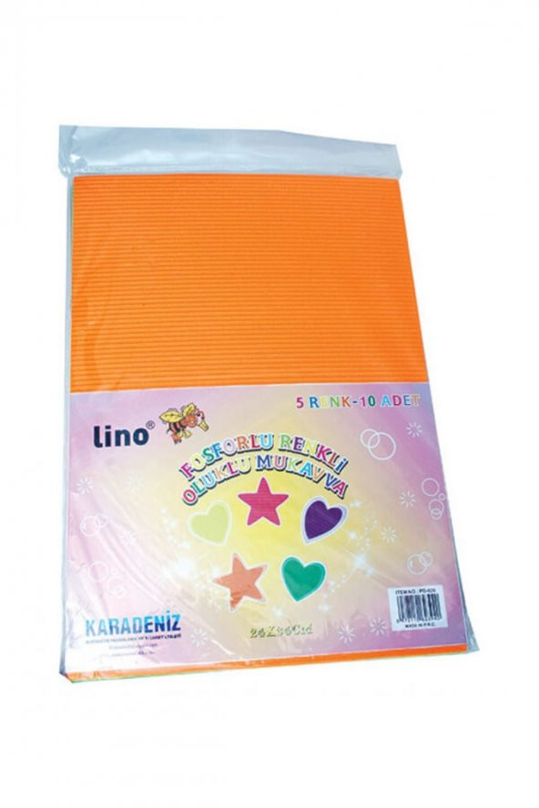 Lino Pd-026 Fosforlu Oluklu Mukavva 24X34 Cm-10Lu ürün görseli 1